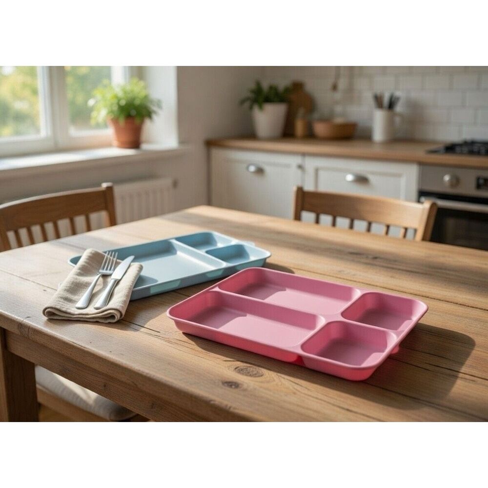 Tupperware Divided Food Lunch Trays Set of 2 Pastel Translucent Colors #1535